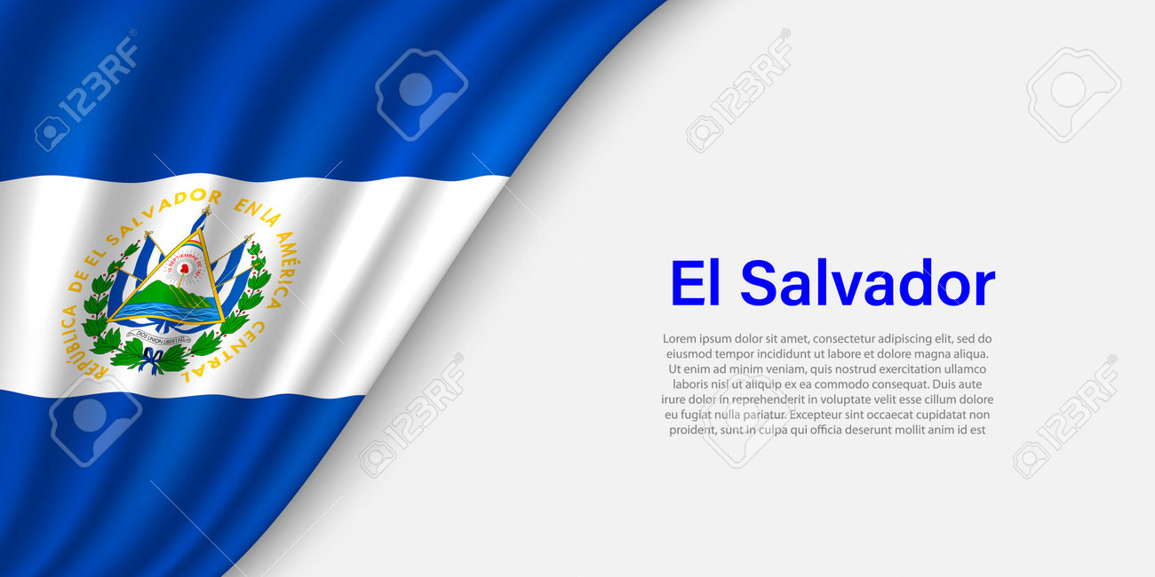 Wave Flag Of El Salvador On White Background Banner Or Ribbon throughout El Salvador Flag Printable