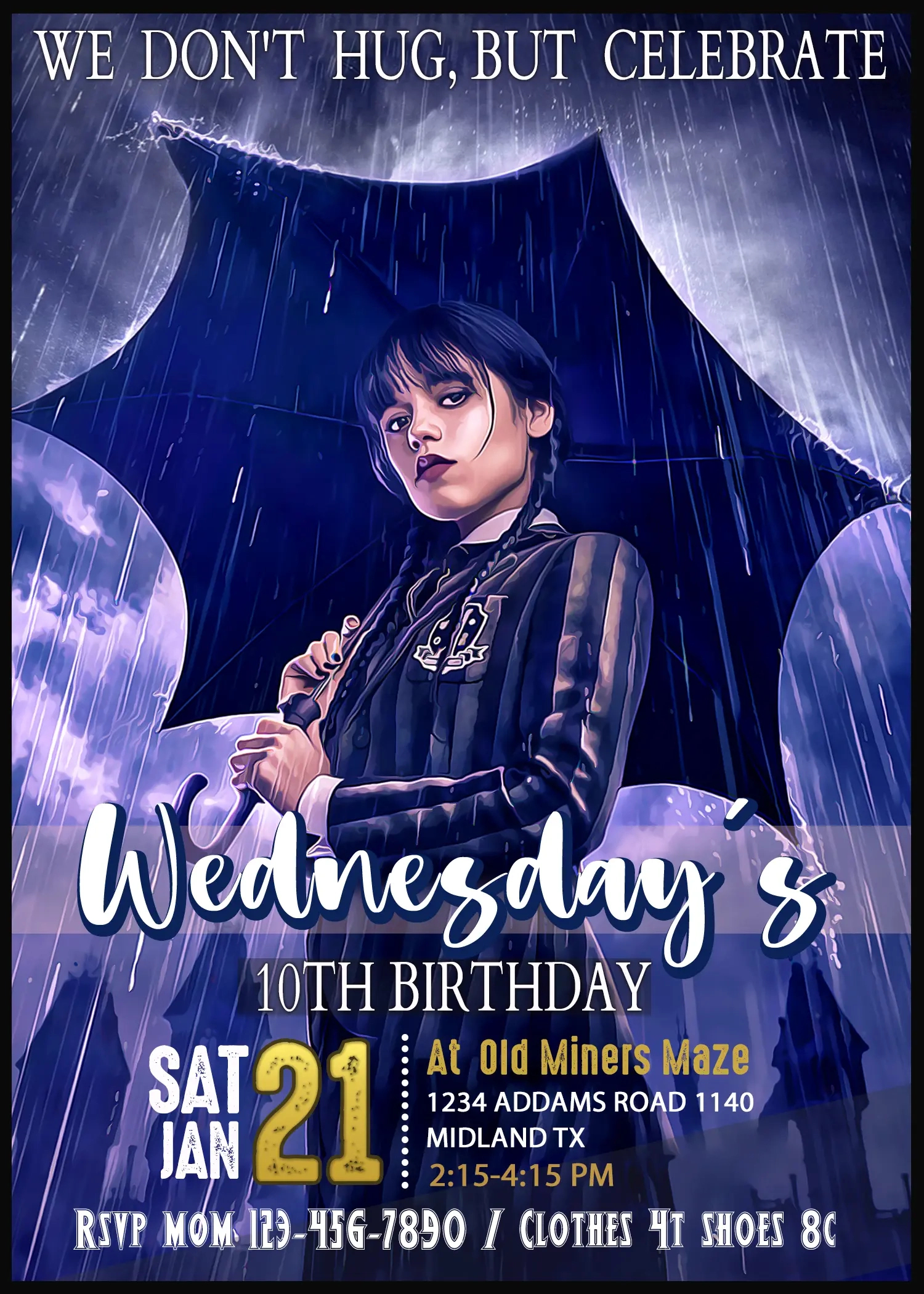 Wednesday Addams Birthday Invitation - Oscarsitosroom, Best Price throughout Wednesday Addams Invitation Template Free Printable