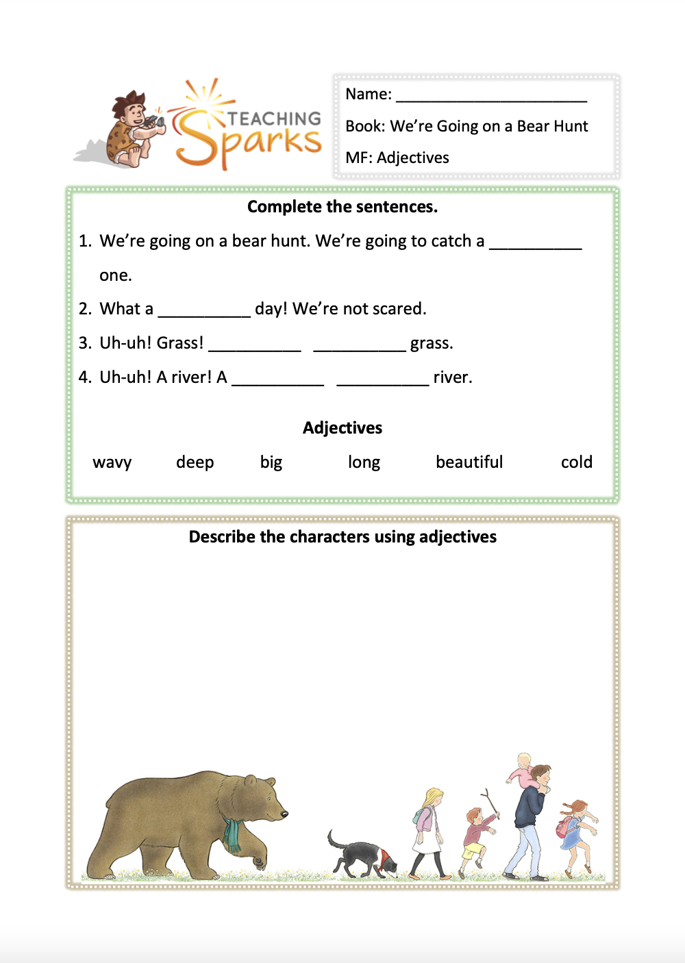 We&amp;#039;Re Going On A Bear Hunt - Ks1 Scheme Of Work To Print for Going On A Bear Hunt Printables