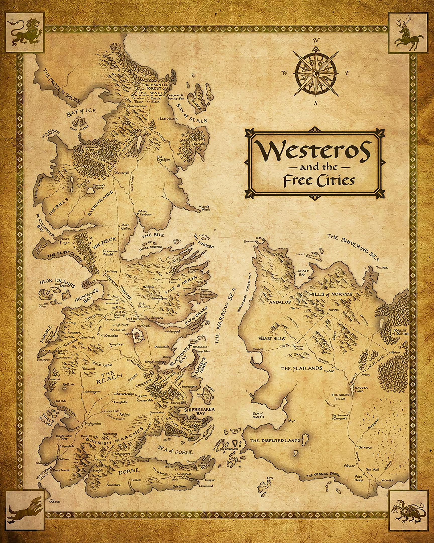 Westeros Map &amp;quot;Got&amp;quot; Poster regarding Game of Thrones Printable Map