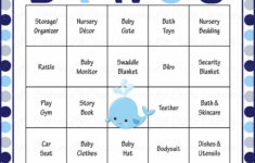 Whale Baby Bingo Cards – Printable Download – Prefilled – Baby throughout Baby Bingo Game Card