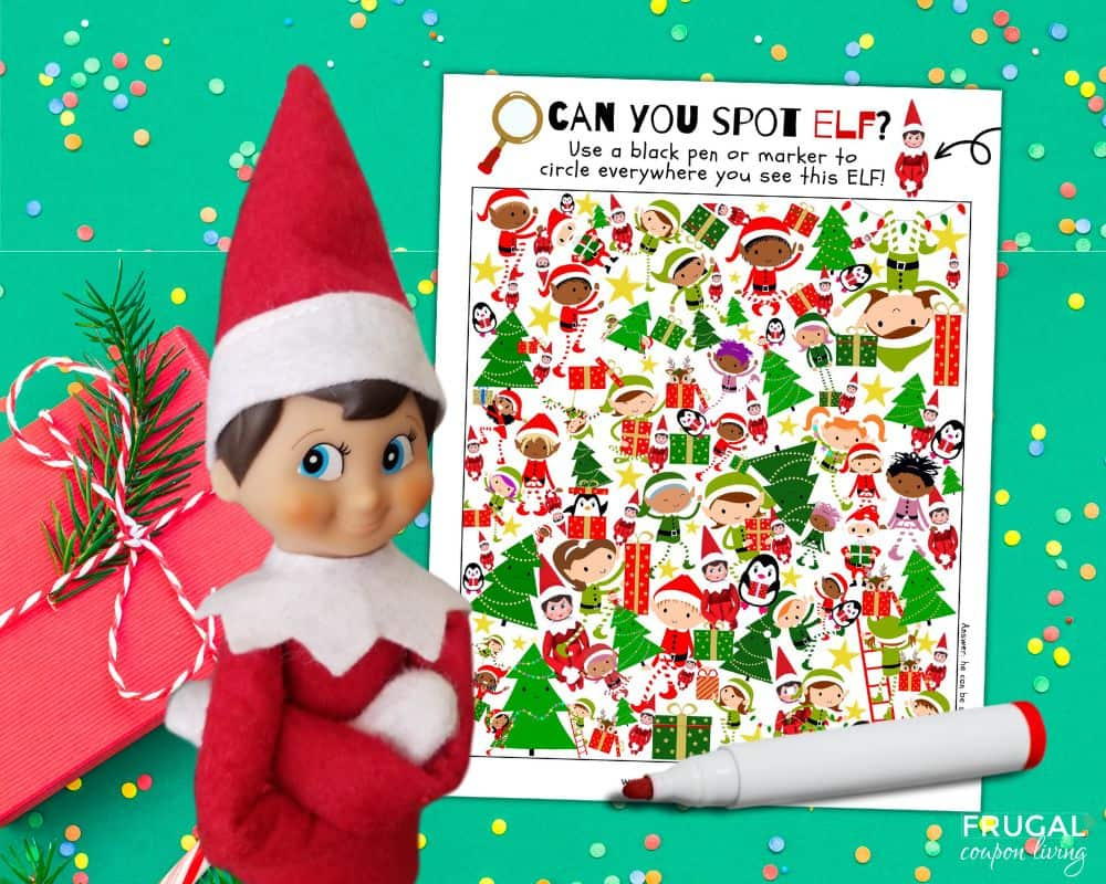 Where&amp;#039;S Elf? Fun Spot The Elf Activity Sheet Free Printable with regard to Free Printable Elf On The Shelf Activity Sheets