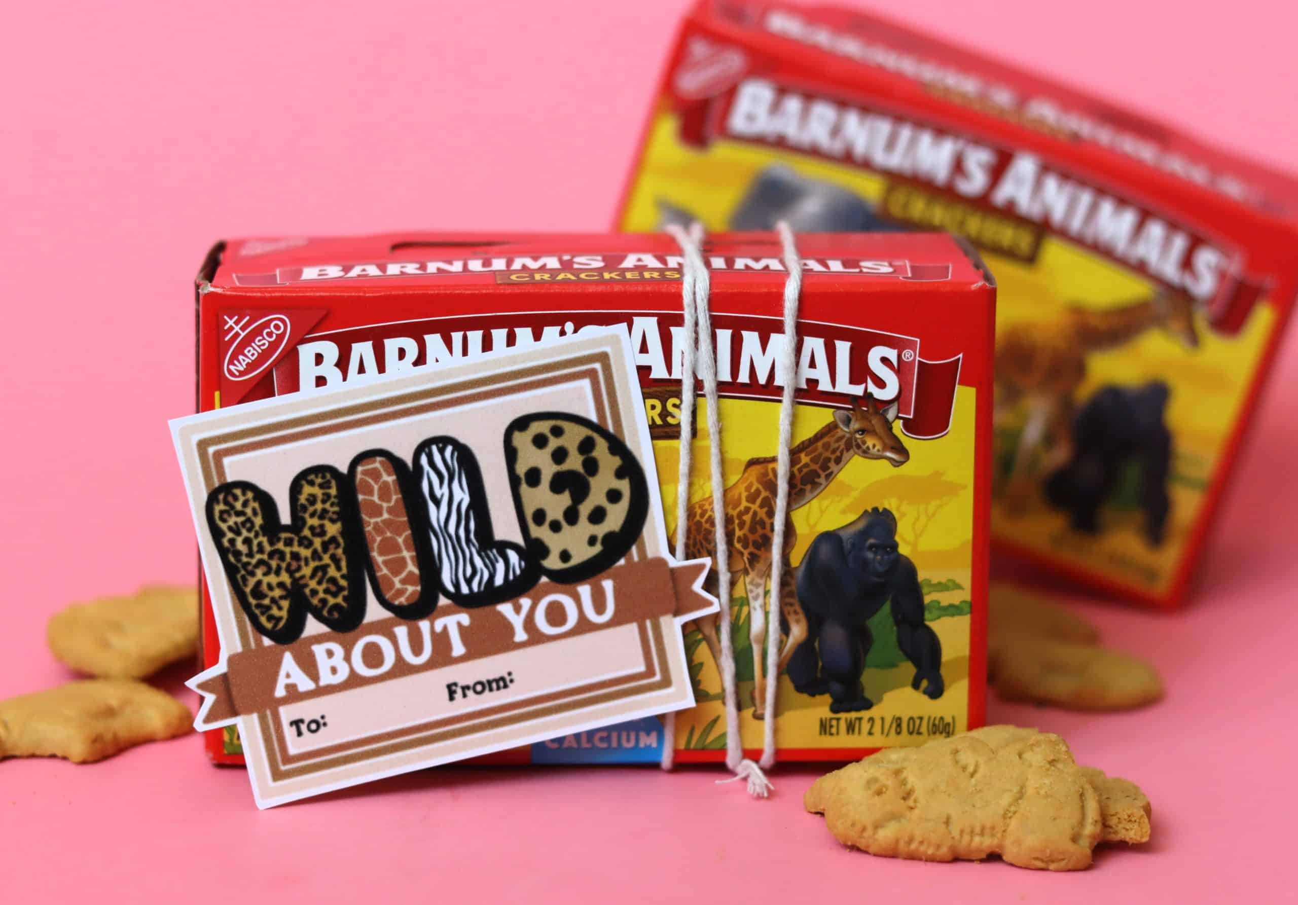 Wild About You Valentine Free Printable! - A Girl And A Glue Gun pertaining to Animal Cracker Valentine Printable