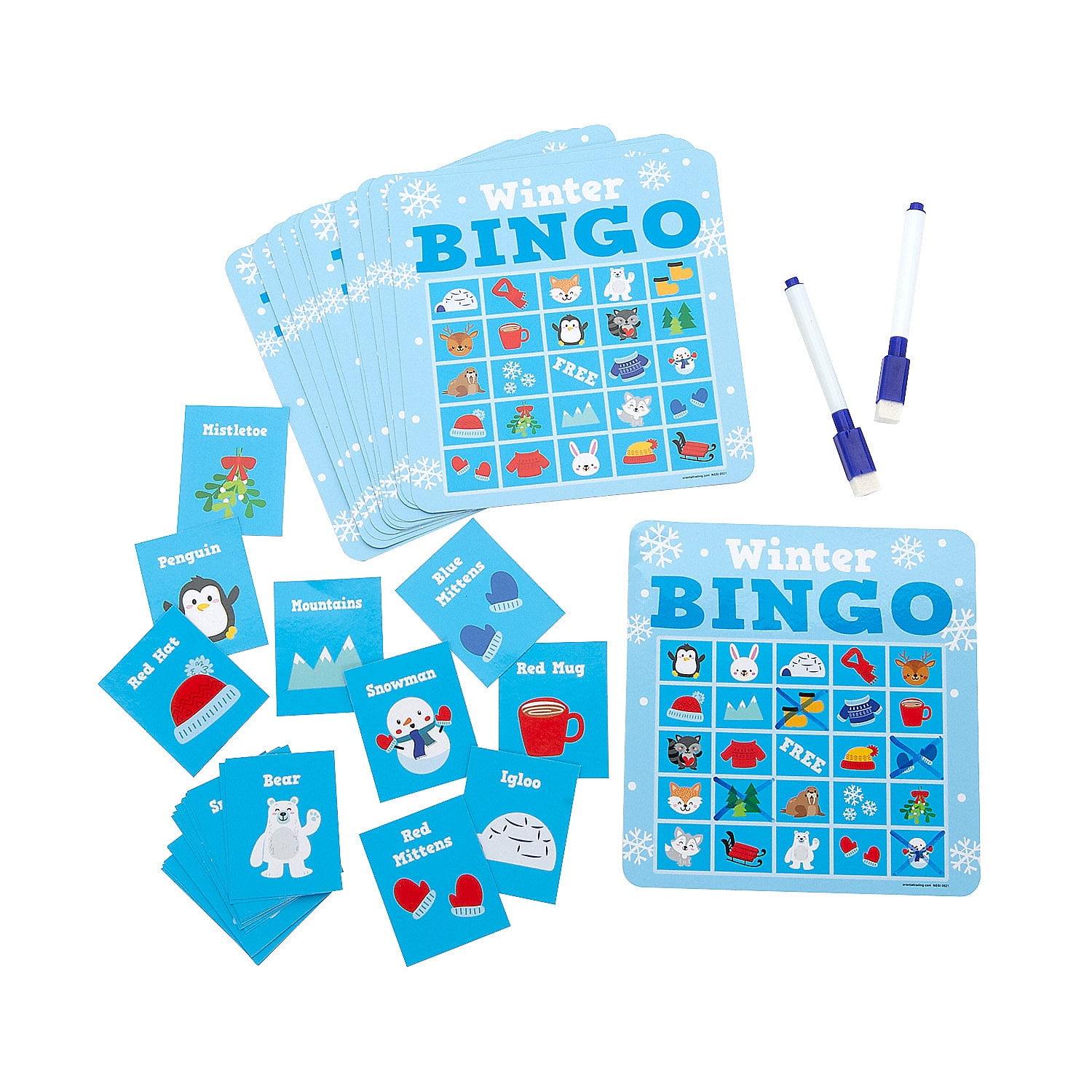 Winter Dry Erase Bingo Game - Walmart with regard to Dry Erase Bingo Cards