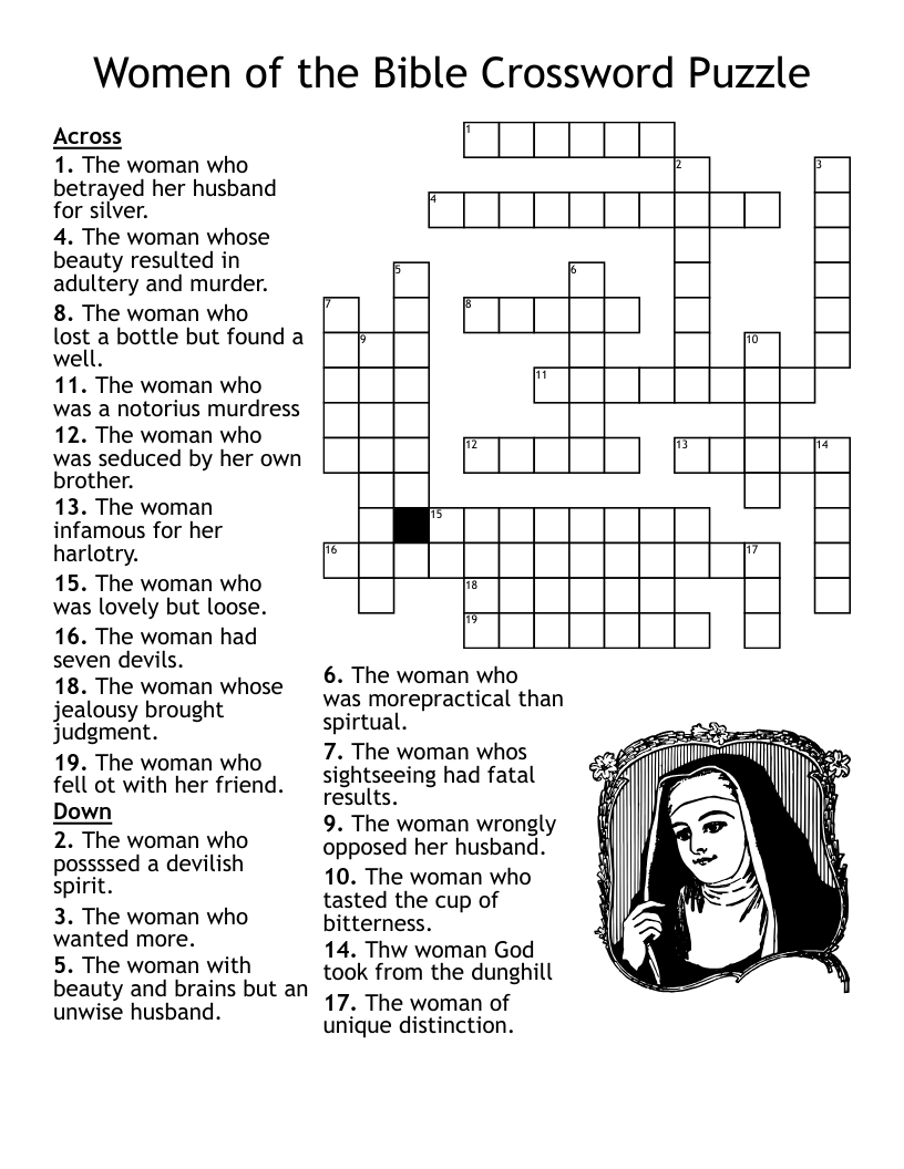 Women Of The Bible Crossword Puzzle - Wordmint inside Printable Bible Crossword Puzzle