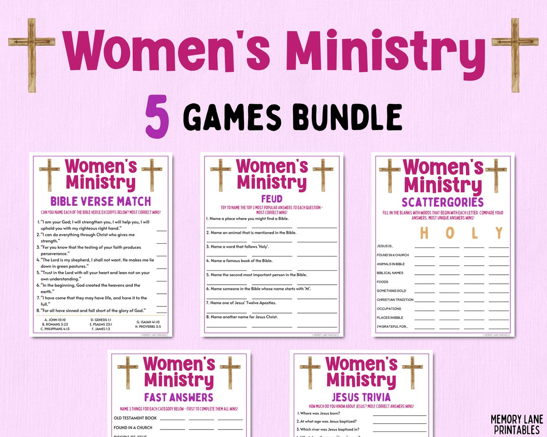 Women&amp;#039;S Ministry Games Bundle | Bible Games | Church Games for Free Printables For Women&amp;#039;S Ministry