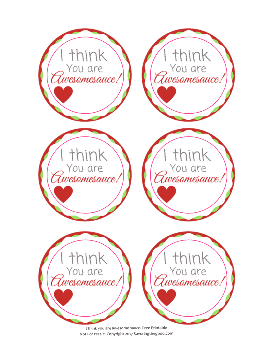 You Are Awesome Sauce throughout You Are Awesome Sauce Free Printable
