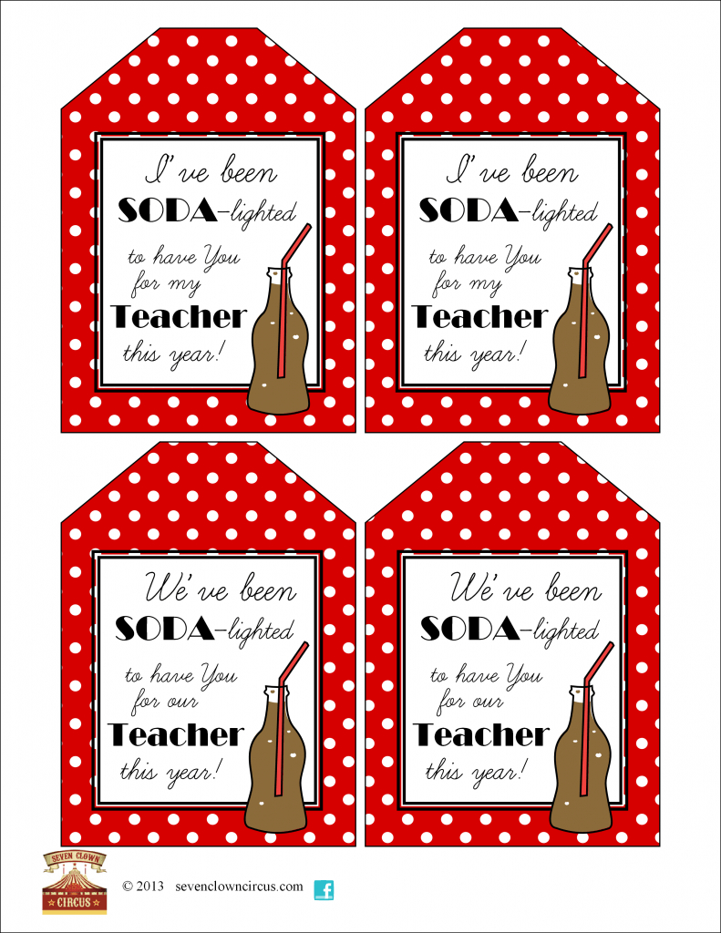You Are &amp;quot;Soda&amp;quot; Lightful Teacher Apprecation Printable regarding Soda Lighted Free Printable
