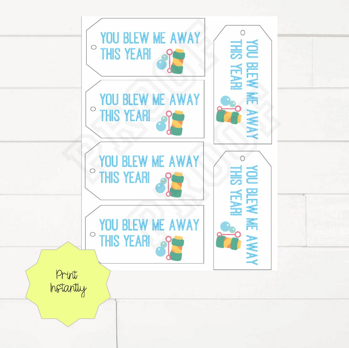 You Blew Me Away This Year - Tag For Bubbles - Etsy pertaining to You Blew Me Away This Year Tags Free Printable