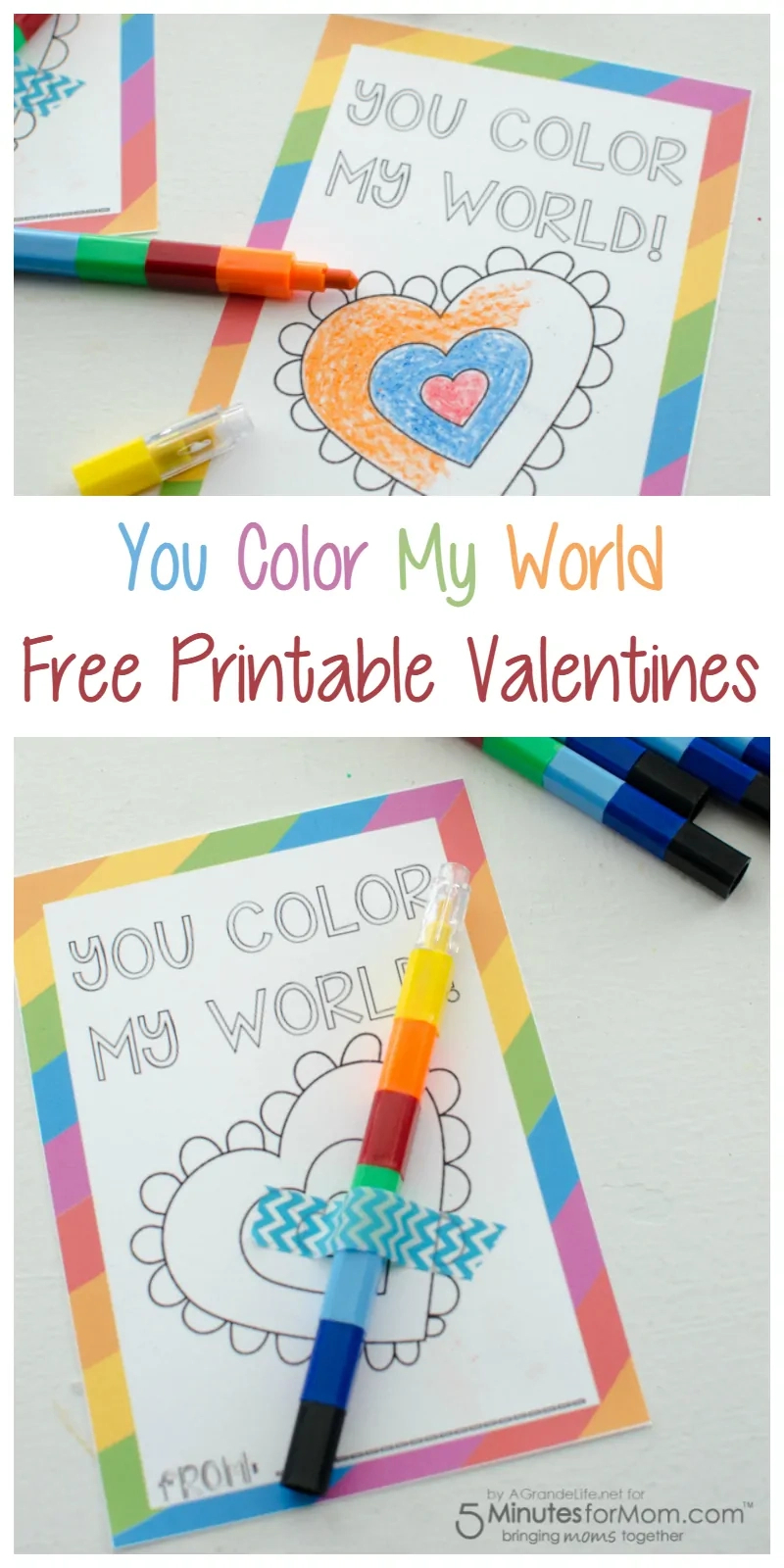 You Color My World&amp;quot; Free Printable Valentines pertaining to You Color My World Valentine Free Printable