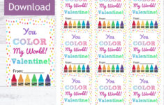 You Color My World Valentine – Printable Download Crayon Marker intended for You Color My World Valentine Free Printable