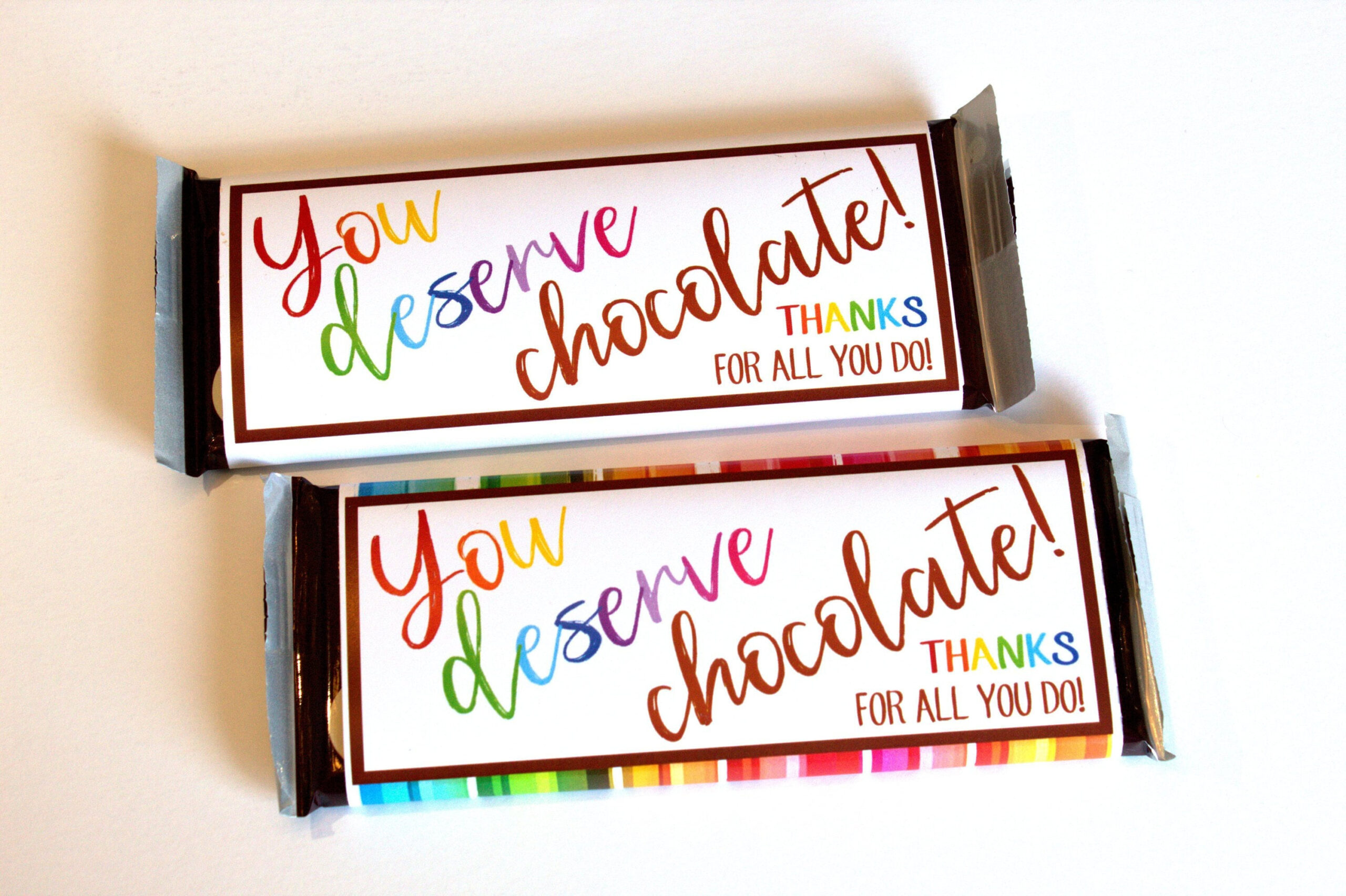 You Deserve Chocolate! Printable Candy Bar Wrappers - Etsy within Free Printable Thank You Candy Bar Wrappers