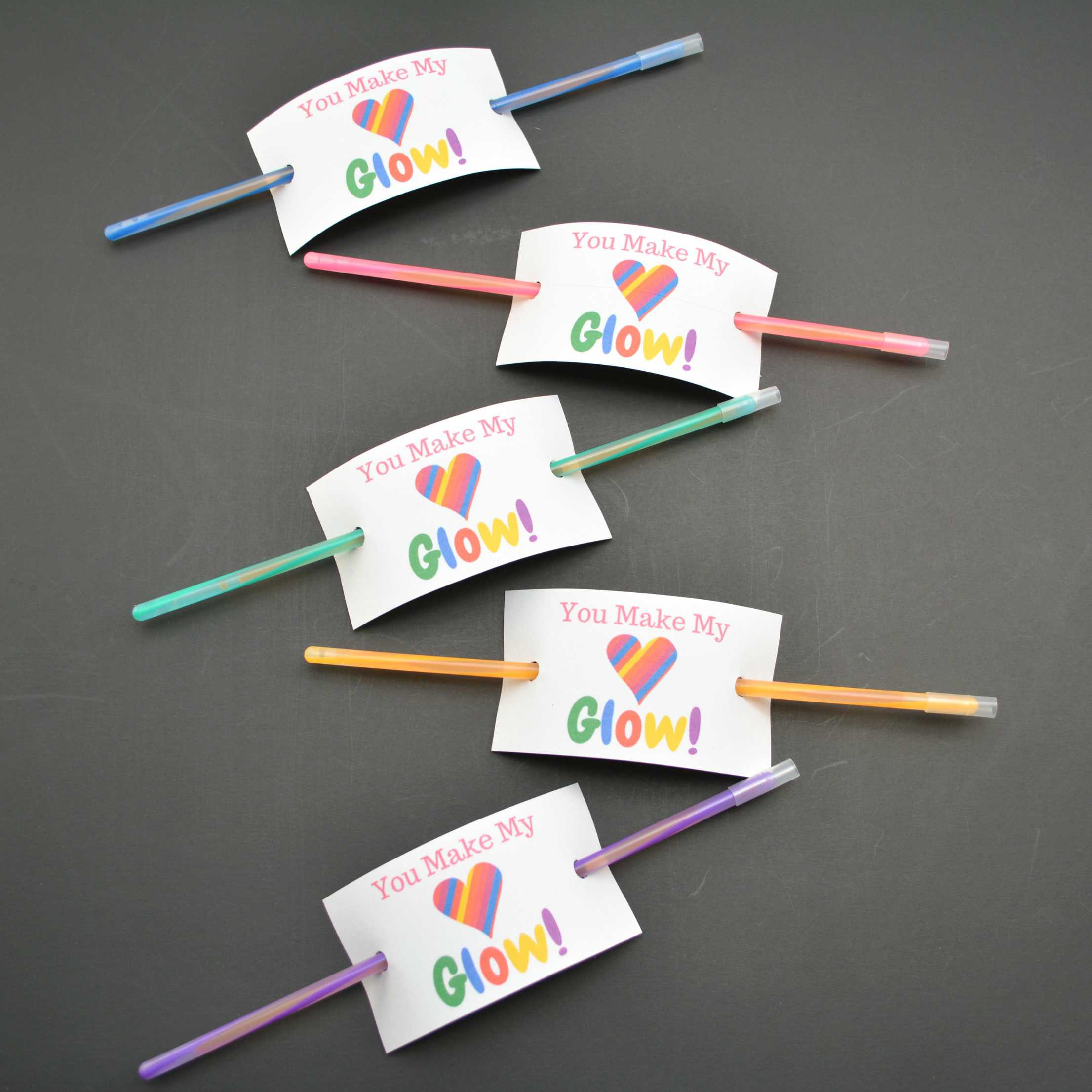 You Make My Heart Glow” Free Printable Valentine&amp;#039;S Day Cards with regard to Glow Stick Valentines Free Printables
