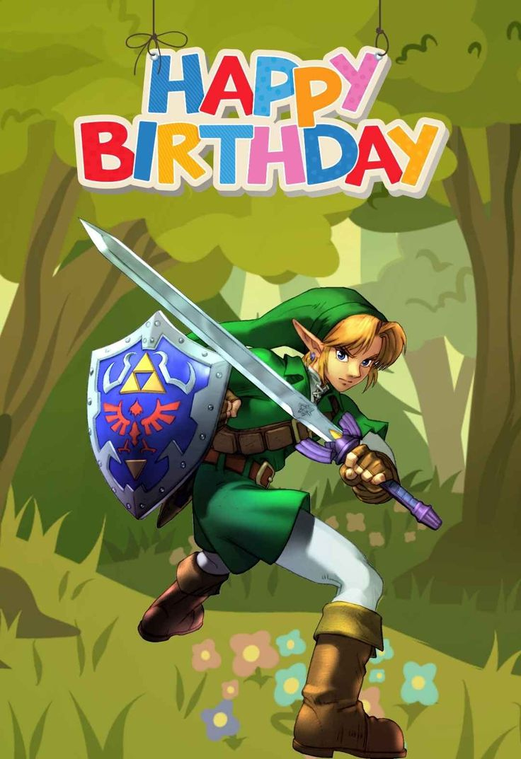 Zelda Printable Birthday Cards — Printbirthday.cards for Legend Of Zelda Birthday Card Printable Free